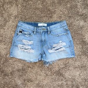KanCan Light Blue Distressed Jean Shorts